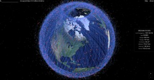 La web "Stuff in Space" es un mapa en 3D en tiempo real de todos los objetos artificiales que hay en el espacio y su posición.  Screenshot: stuffin.space