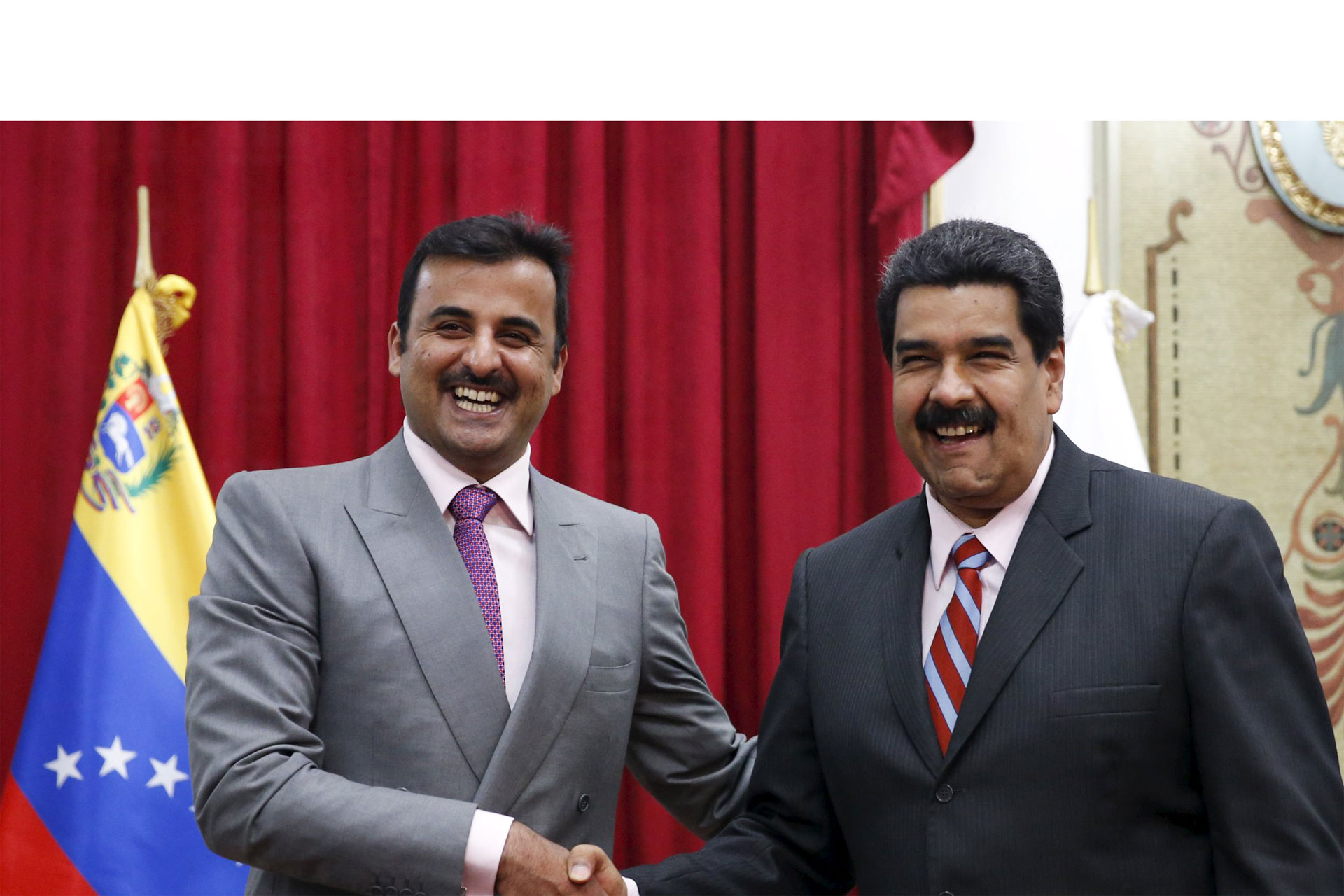 Con el objetivo de estrechar relaciones bilaterales, el emir de Qatar visitó al presidente Maduro en el Palacio de Miraflores