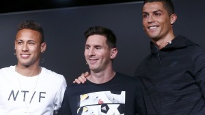 Neymar, Messi y Cristiano Ronaldo - Rueda de prensa Balón de Oro 