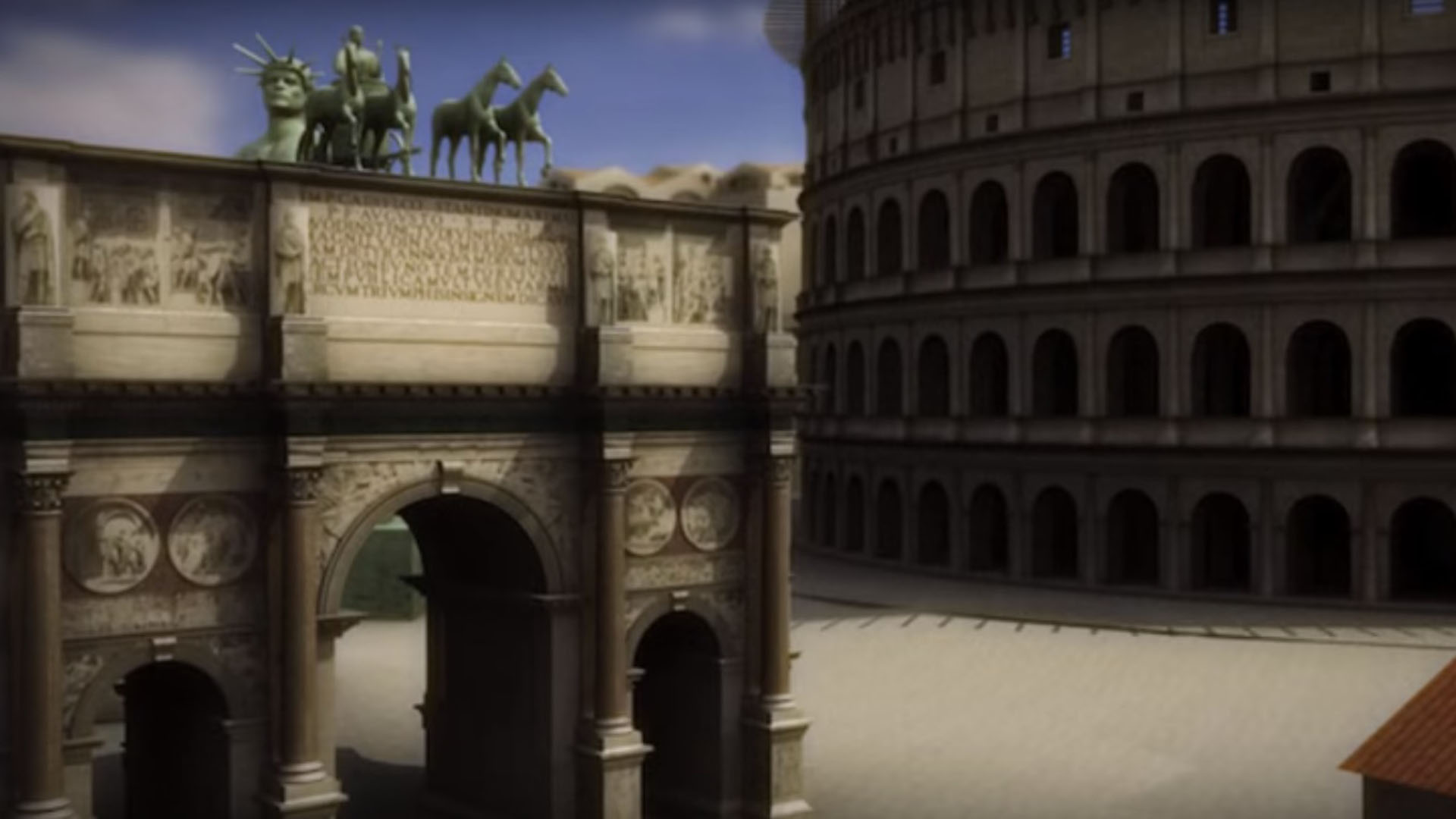 En el video los científicos recrearon los palacios de los emperadores el Coliseo, los baños de Trajano y otros sitios históricos importantes