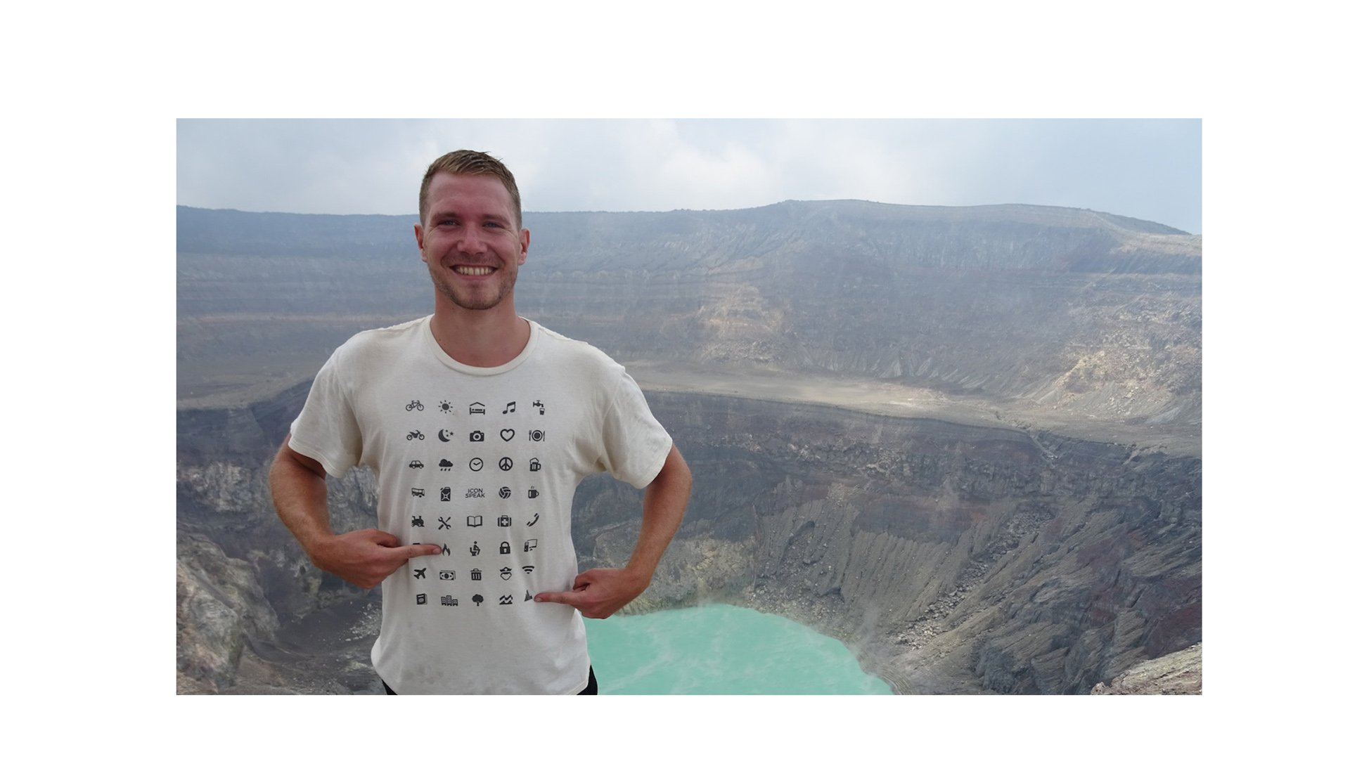 Con 40 iconos gráficos, esta camisa facilita la interacción entre los turistas