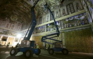 Construcción de replica a tamaño real de la Capilla Sixtina del Vaticano, en Ciudad de México