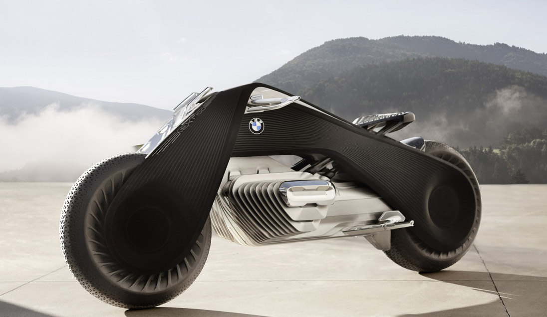 La Motorrad Vision Next 100 es un prototipo que saldrá, como pronto, en 2030 y fue exhibida en los Ángeles