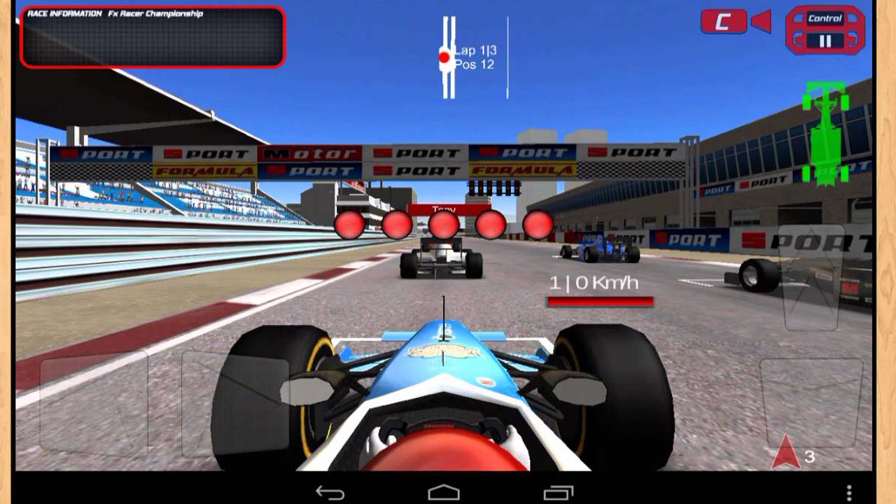 A través de una aplicación de videojuegos para Android, el cual ofrece carreras y campeonatos en alta resolución