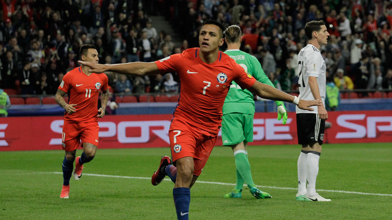 Chile igualó a un gol contra el campeón del mundo en el partido más esperado de la Copa Confederaciones, en una jornada histórica para el delantero