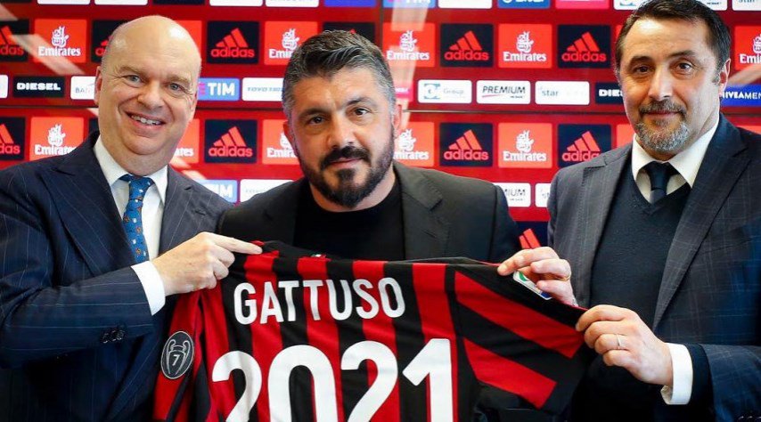 Gattuso renovó como DT del Milan hasta 2021