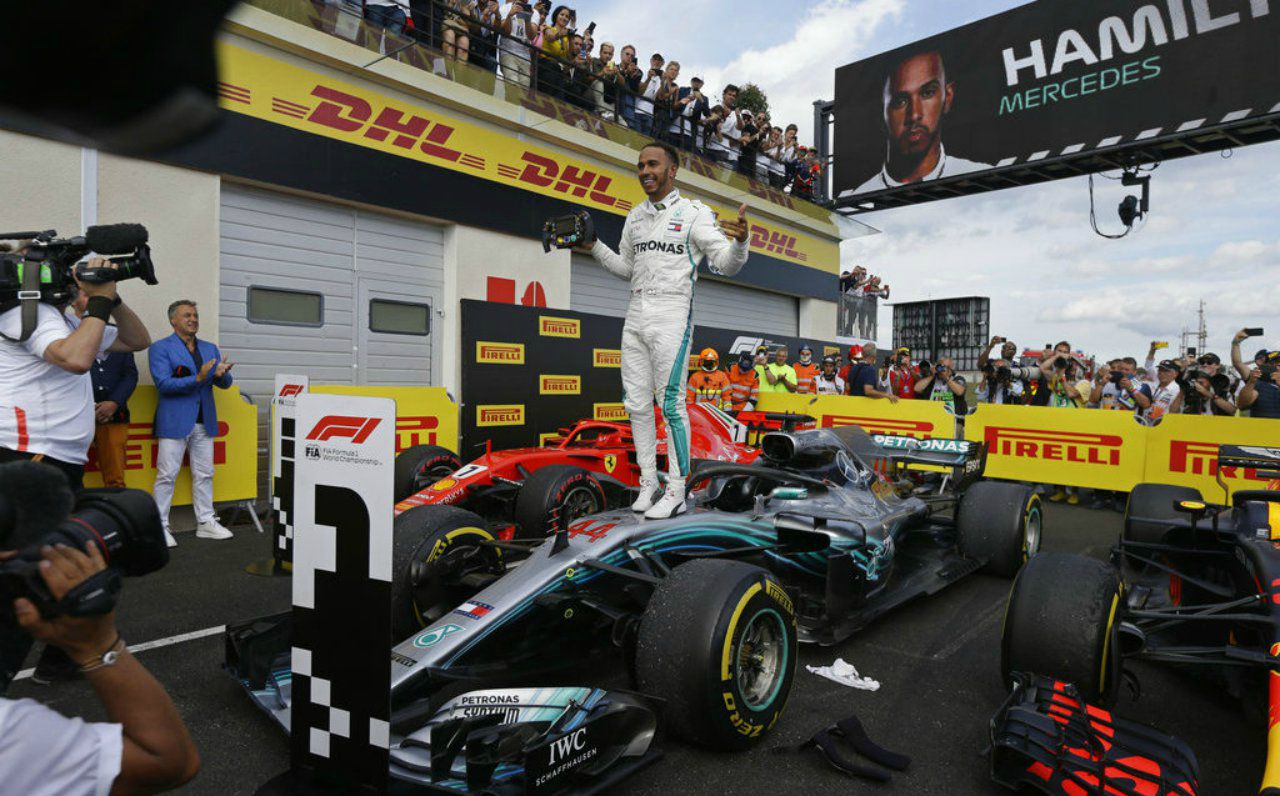 Hamilton logró subirse a lo más alto del podium en Francia