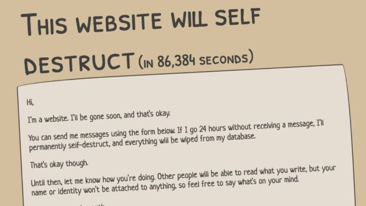 Página web se autodestruirá si nadie escribe en 24 horas