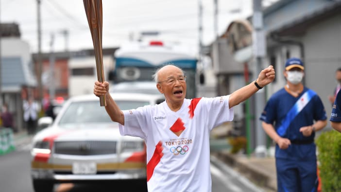 Un superviviente destelló en el “Relevo de La Antorcha” en Nagasaki
