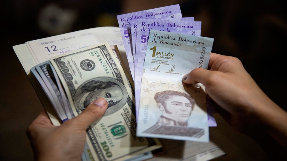 dólares y bolívares