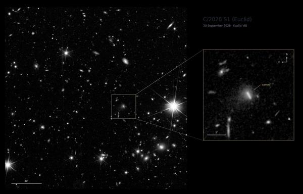 El telescopio de la Agencia Espacial Europa, Euclid, descubre su primer cometa
